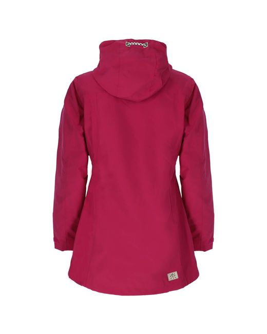 Dry Fashion Pink Funktionsmantel Funktionsjacke Leer mit abnehmbarer Kapuze wasserdicht winddicht