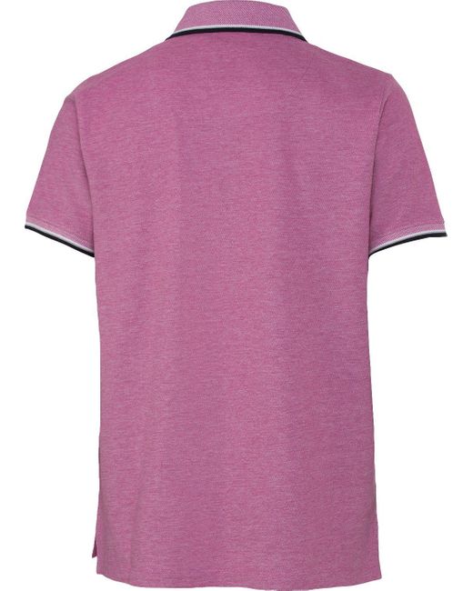 Cerruti 1881 Poloshirt aus hochwertigem Baumwoll-Piqué in Melé-Optik in Purple für Herren