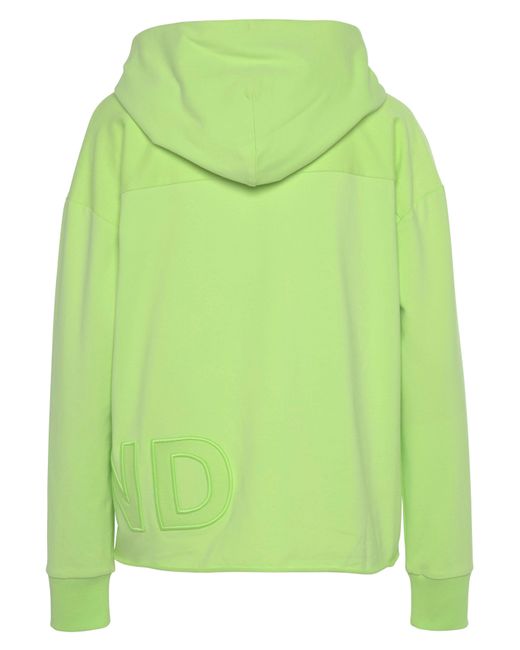 Elbsand Green Kapuzensweatshirt Elgin mit Logostickerei, lockerer Hoodie aus elastischer Baumwolle