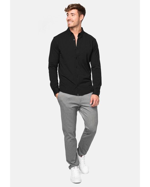 INDICODE Langarmhemd Theo in Black für Herren