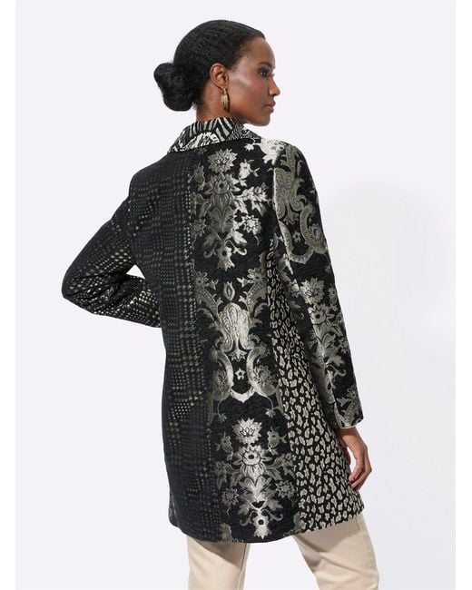 Mainpol Black Blusenblazer Jacquardblazer