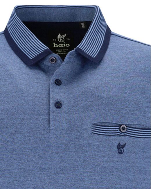 Hajo Strukturiertes Poloshirt in stay fresh-Qualität in Blue für Herren