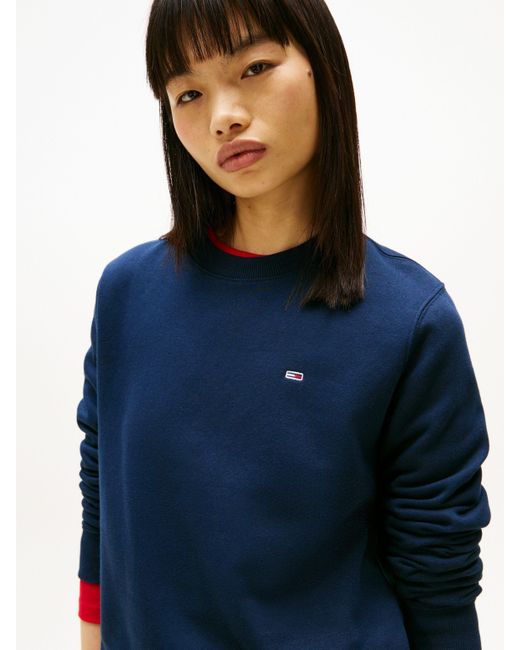 Tommy Hilfiger White Sweatshirt TJW REG S FLAG CREW mit Logostickerei