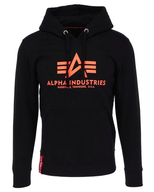 Alpha Industries Hoodie Basic Hoody Neon Print (1-tlg) in Black für Herren