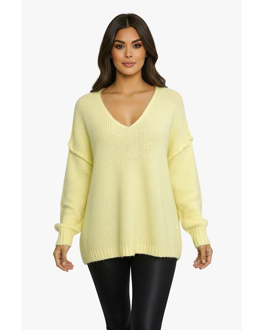 Worldclassca Yellow Longpullover Oversize Strickpulllover)