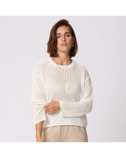 Kaffe White Strickpullover KAsolar