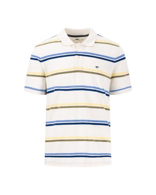 Fynch-Hatton - Premium Cotton Multi Striped Poloshirt kurzarm von in Gray für Herren