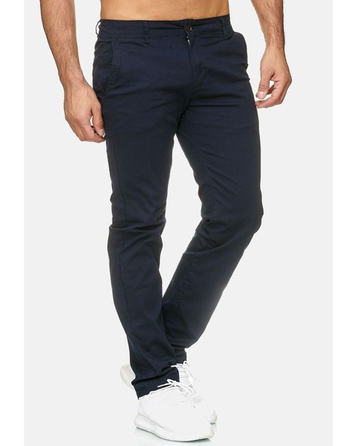 Egomaxx Chinohose Stretch Basic Denim Design Fredy & Roy (1-tlg) CLIFF in Blue für Herren