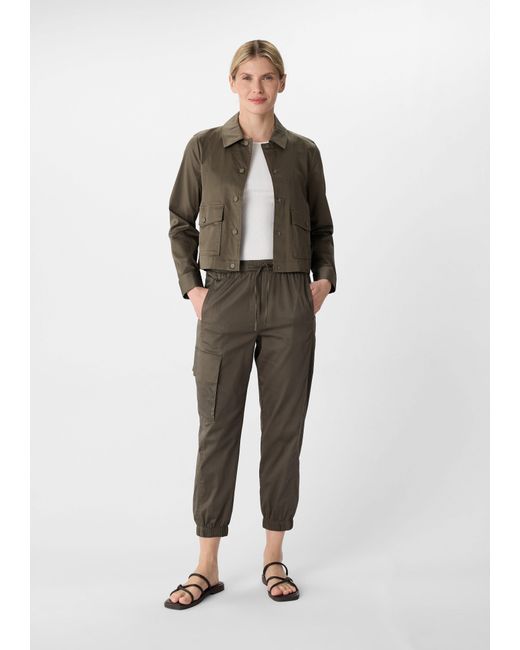 Comma, Brown Blusenblazer Jacke aus Baumwollmix im Boxy Fit