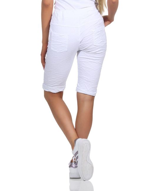 CLEO STYLE White Bermudas Bermuda 20828 34-38 Weiß
