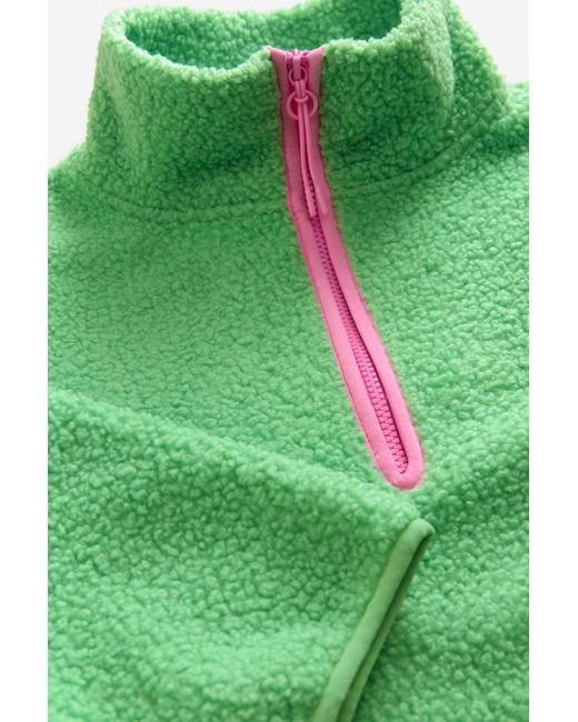 Next Green Fleecepullover Langes Teddy-Fleeceoberteil mit /4-Reißverschluss (1-tlg)