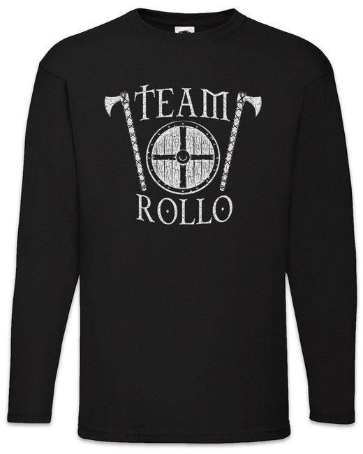 Urban Backwoods Langarmshirt Team Rollo Langarm T-Shirt Vikings Wikinger Thor Odhin Walhalla Loki in Black für Herren
