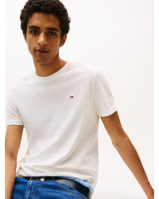 Tommy Hilfiger Rundhalsshirt TJM XSLIM JERSEY TEE EXT (Packung, 2er-Pack) Logostickerei, 2Pack in Black für Herren