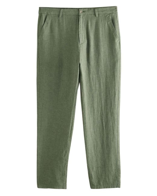 Next Dehnbund- Strukturierte Hose aus Leinengemisch (1-tlg) in Green für Herren
