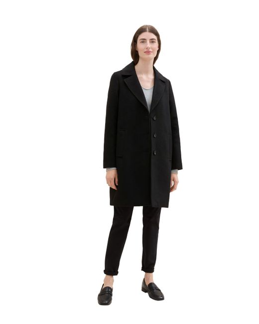 Tom Tailor Black Wollmantel