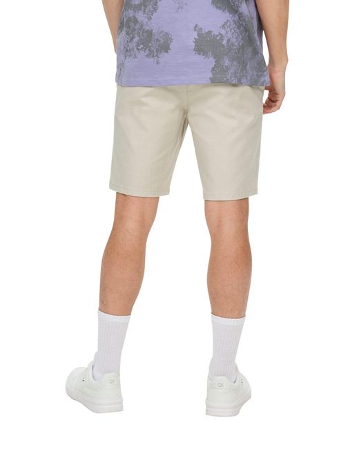 QS Cargoshorts John: Chino-Shorts im Regular-Fit in Natural für Herren