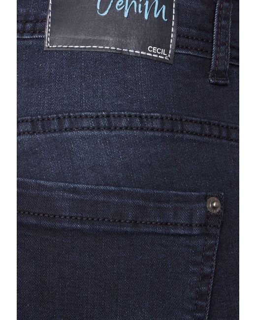 Cecil Blue Slim-fit-Jeans (1-tlg) Plain/ohne Details