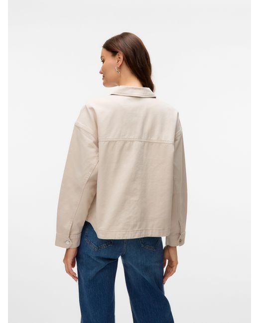 Vero Moda Natural Jeansjacke VMJAMIE LS DENIM SHACKET MIX NOOS