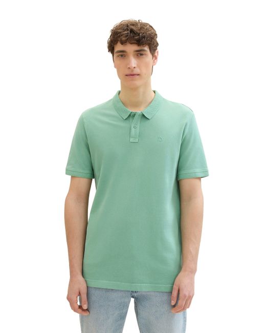 Tom Tailor Poloshirt aus reiner Baumwolle und mit Logo-Stickerei in Green für Herren