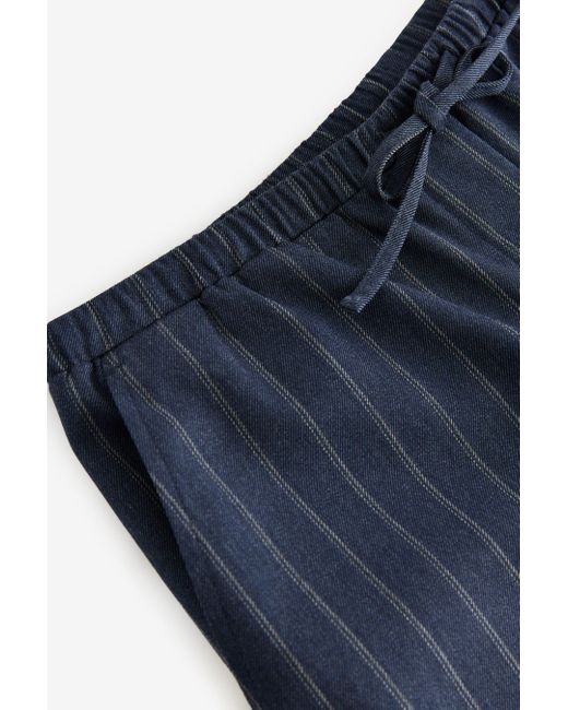 Next Blue Palazzohose Schlupfhose mit weitem Bein und Bindeband – Petite (1-tlg)
