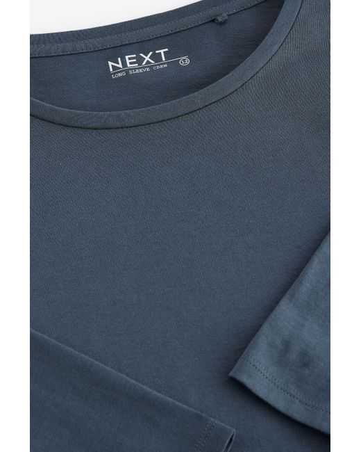 Next Blue Langarmshirt Langarm-Rundhalsoberteil aus 100 % Baumwolle (1-tlg)