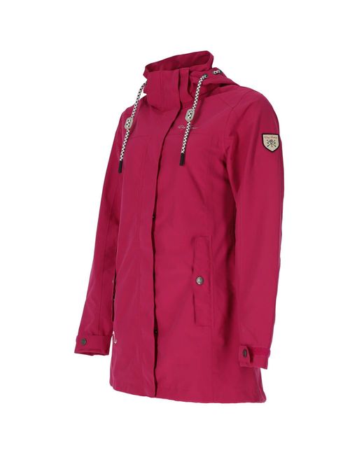 Dry Fashion Pink Funktionsmantel Funktionsjacke Leer mit abnehmbarer Kapuze wasserdicht winddicht