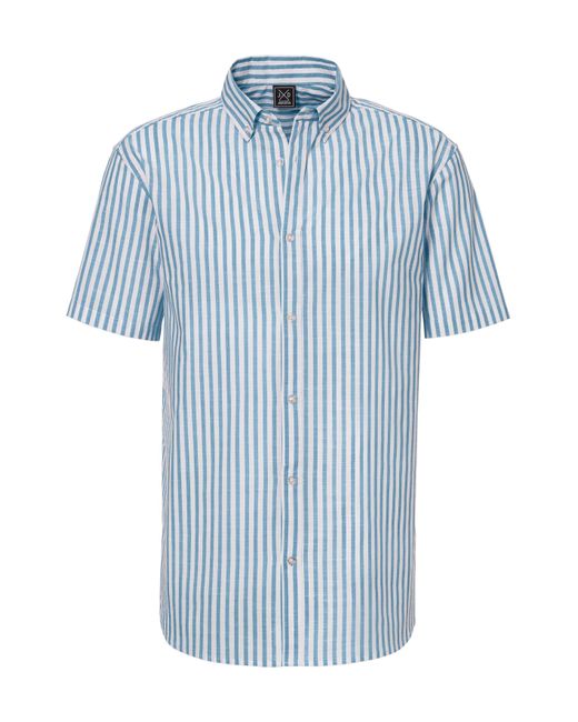 John Devin Kurzarmhemd Regular Fit, Hemd mit Button-down-Kragen aus reiner Baumwolle in Blue für Herren