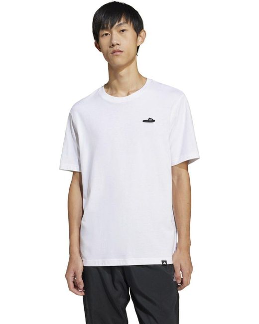 Adidas T-Shirt M L SLIDE TEE WHITE für Herren