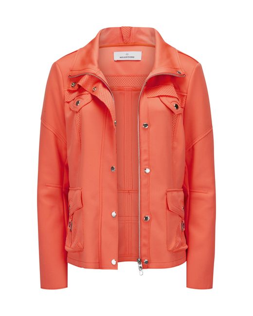Milestone Orange Bikerjacke MSMango Laser-cut-outs