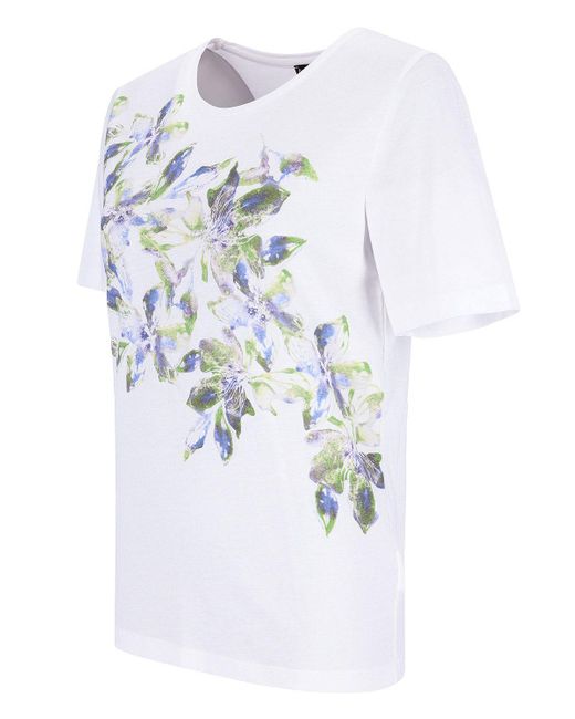 Hajo White T- Shirt 1/2 Arm mit platziertem Motivprint