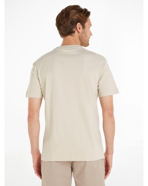 Calvin Klein T-Shirt Micro Logo aus dickem Winterjersey in White für Herren