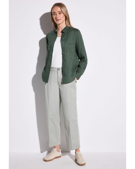 Street One Green Langarmbluse mit Brusttaschen