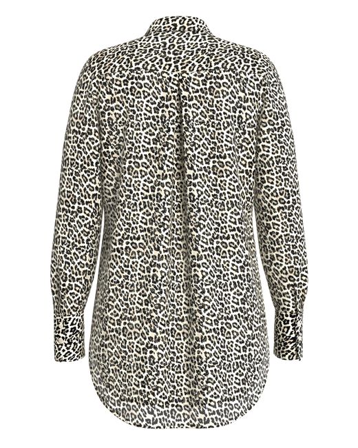 Comma, Black Langarmbluse mit Animal-Print
