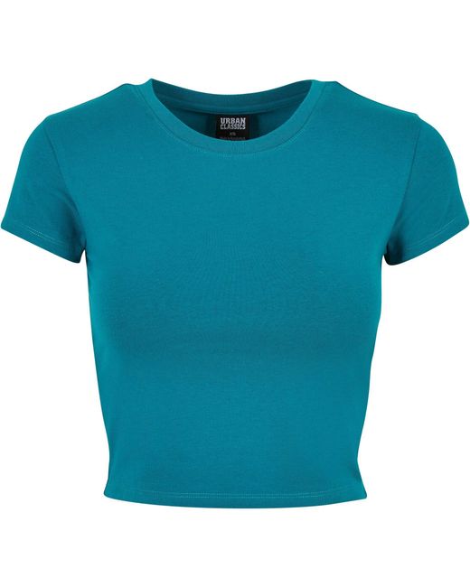 Urban Classics Blue T-Shirt Ladies Stretch Jersey Cropped