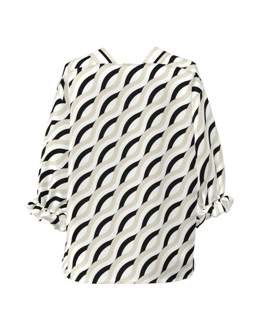 Tuzzi White Langarmbluse mit Kontrast-Details