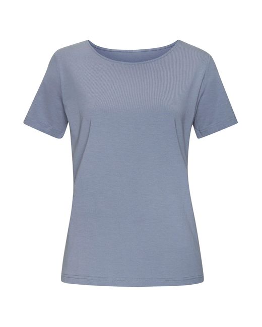Lascana Blue Shirt mit Rundhals-Ausschnitt (2er-Pack) aus elastischer Baumwoll-Modal-Qualität