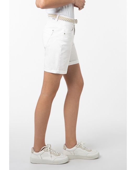 Sublevel White Bermudas mit Gürtel, Sommerhose