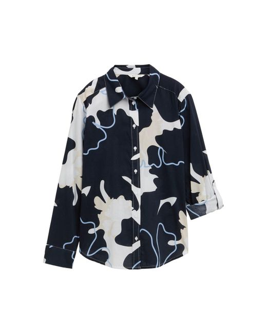 Tom Tailor Blue Blusentop printed blouse with collar