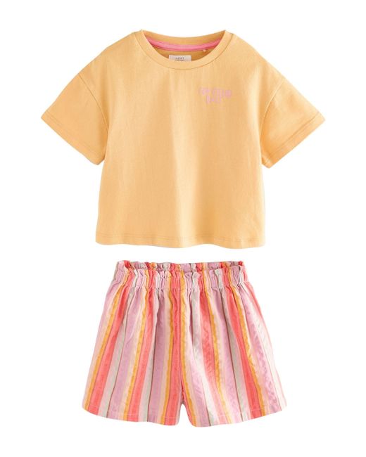 Next Orange & T-Shirt und Shorts aus 100 % Baumwolle (2-tlg)