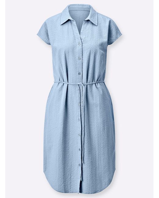WITT Blue Etuikleid Hemdblusenkleid