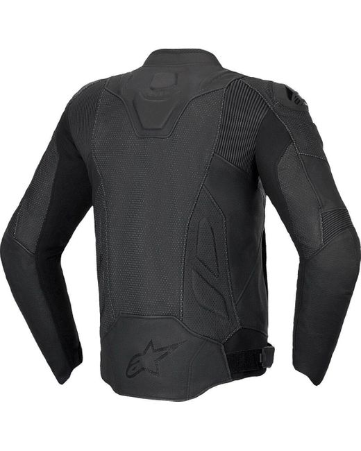 Alpinestars Motorradjacke Dusk Airflow perforierte Motorrad Lederjacke in Black für Herren