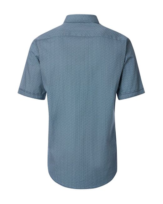 CASA MODA Kurzarmhemd Freizeithemd Kurzarm Print in Blue für Herren