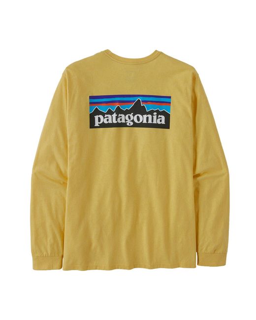 Patagonia Langarmshirt L/S P-6 Logo Responsibili-Tee in Yellow für Herren