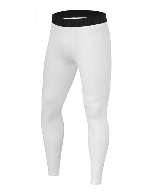 TCA Funktionsleggings Kompressionshose Lang in White für Herren