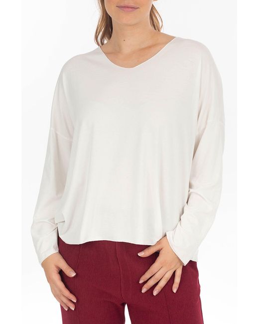 La Strada White Langarmshirt