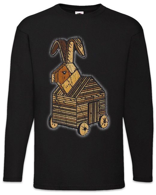 Urban Backwoods Langarmshirt Trojan Rabbit Langarm T-Shirt Monty Fun Knights Python Holy Grail Ni in Black für Herren