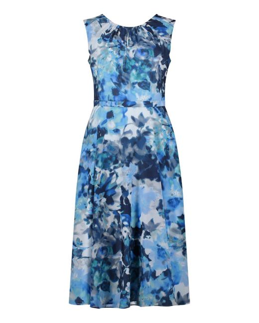 Vera Mont Blue Sommerkleid Kleid Kurz ohne Arm