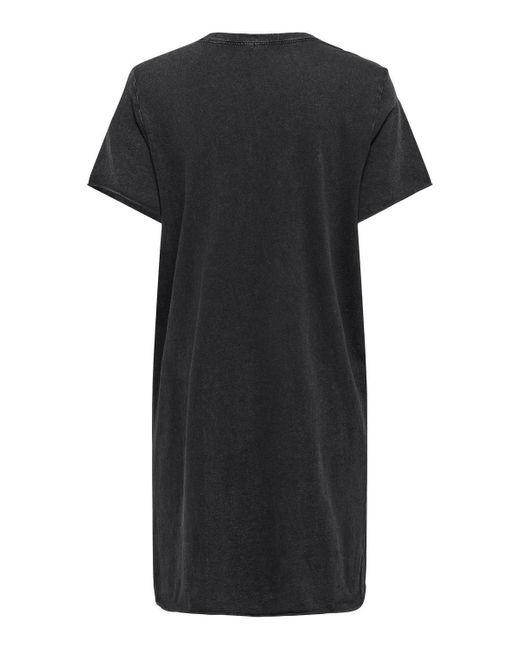 ONLY Black Shirtkleid Maxi Print Kurzarm Sommer Dress (knielang) 7579 in Schwarz-6
