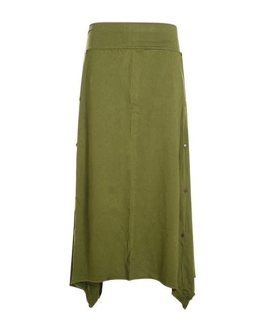 Vishes Green A-Linien-Rock A-Linie Rock Baumwolle Vintage, Retro breiter Bund