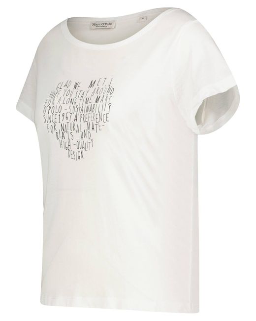 Marc O' Polo White T- T-Shirt mit Print (1-tlg)